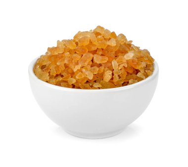 Kahverengi kamış şekeri beyaz arkaplanda izole