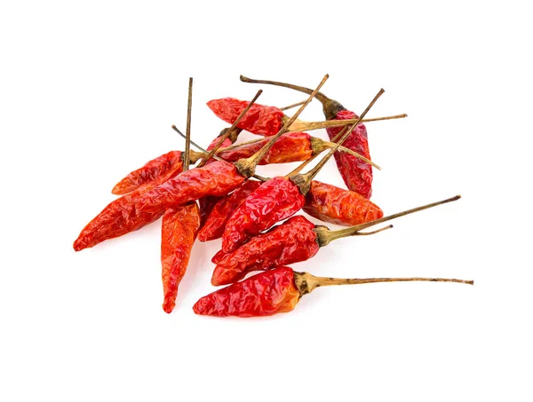Suszone chili na białym tle — Zdjęcie stockowe
