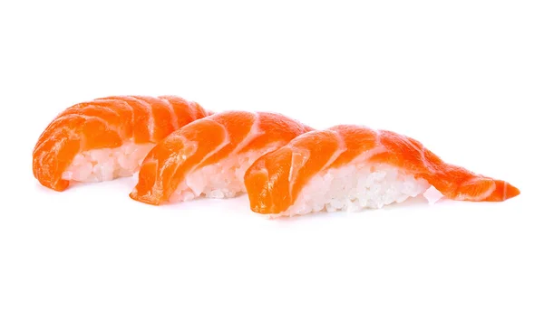 Sushi di salmone su sfondo bianco — Foto Stock