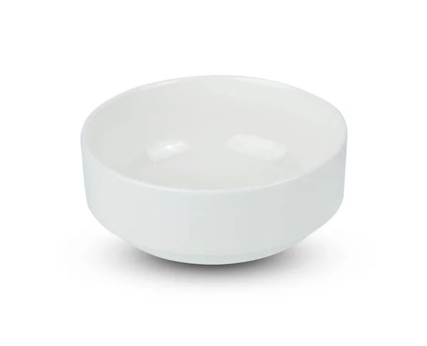 白色背景的白色陶瓷碗 — 图库照片