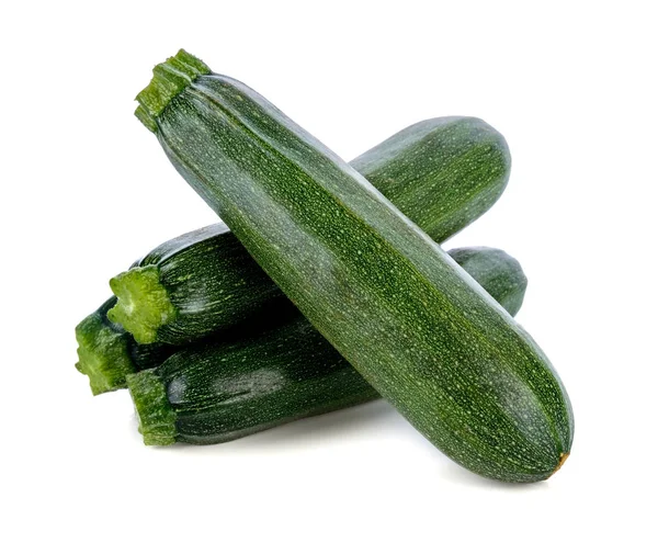 Zucchine fresche verdi isolate su fondo bianco — Foto Stock