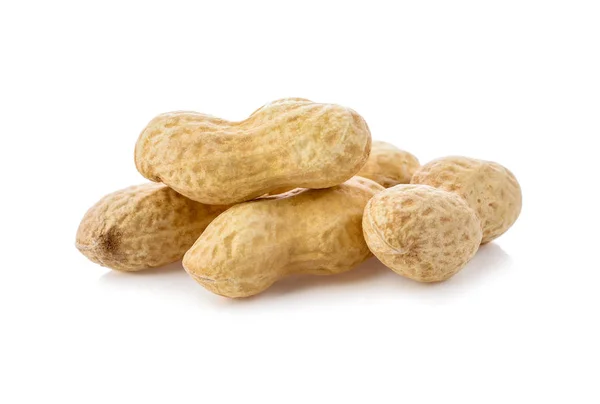 Сушеный арахис, изолированный на белом . — стоковое фото