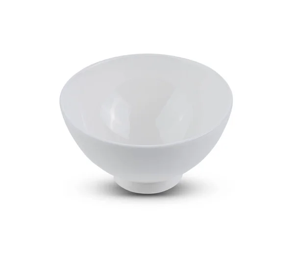 白色背景的白色陶瓷碗 — 图库照片