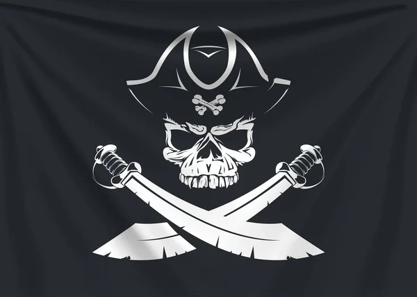 Drapeau icône pirate — Image vectorielle