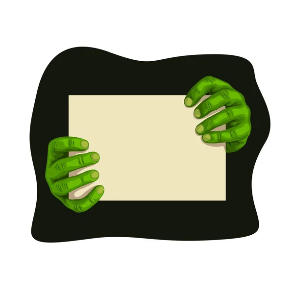 Mains zombies avec planche — Image vectorielle