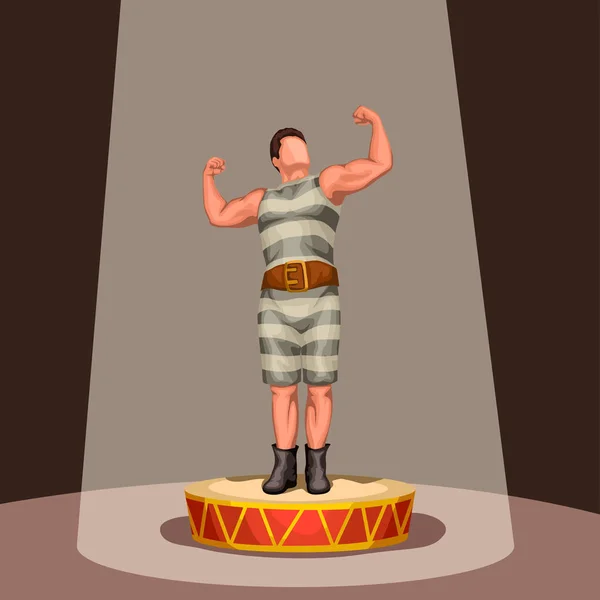 Pose heroica del hombre fuerte — Vector de stock