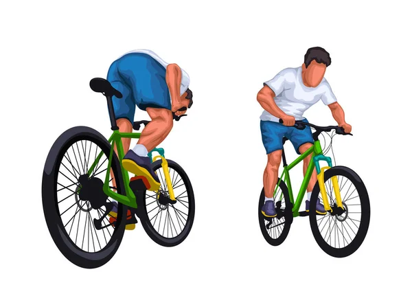 Ange detaljerade cykel ryttare — Stock vektor