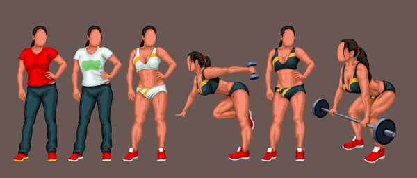 Chica de fitness conjunto — Archivo Imágenes Vectoriales