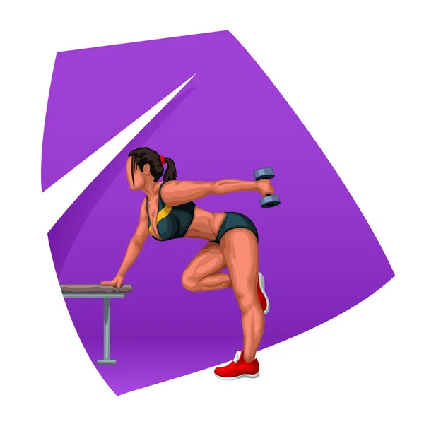 Fitness-Frau trainiert — Stockvektor