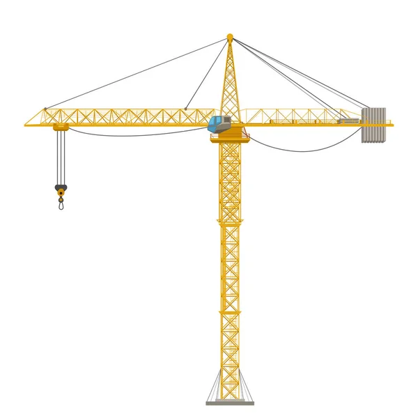 Construction crane yellow — Stock Vector