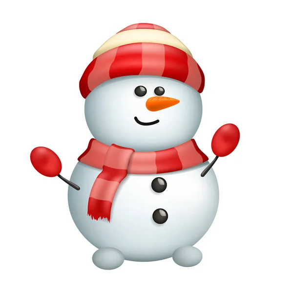 Snowman isolated on white — Stock Vector