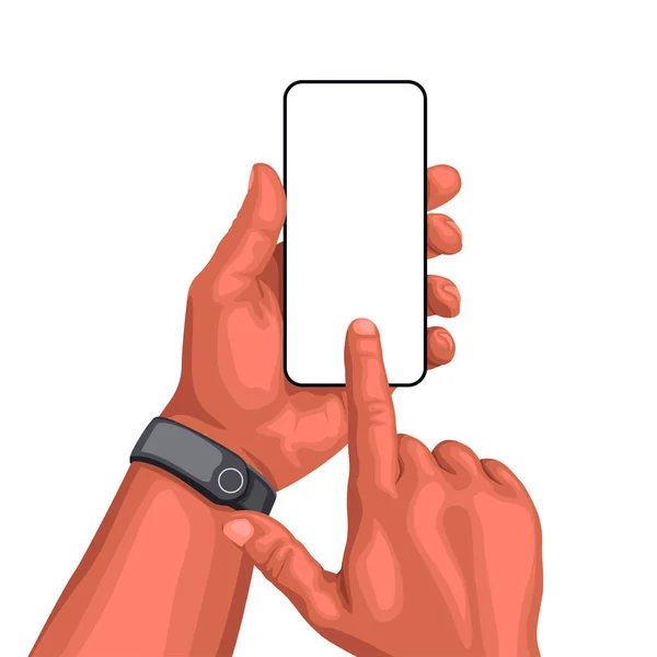 Mains et smartphone — Image vectorielle