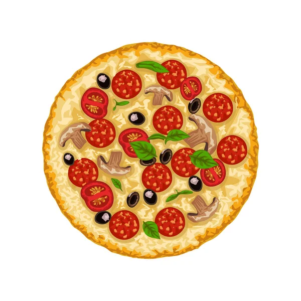 Pizza isolée sur blanc — Image vectorielle