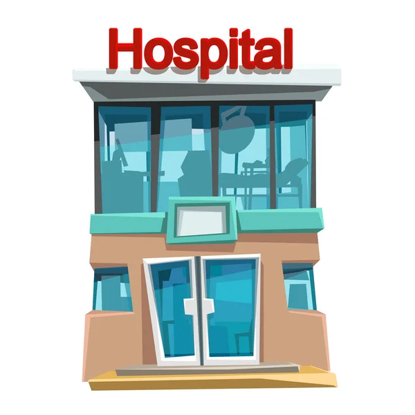Ziekenhuis vooraanzicht geïsoleerd — Stockvector