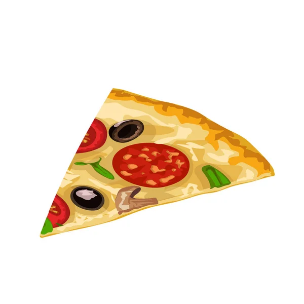 Кусочек пиццы изолирован — стоковый вектор