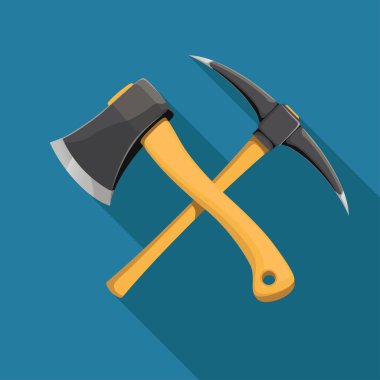 axe and pickaxe clipart