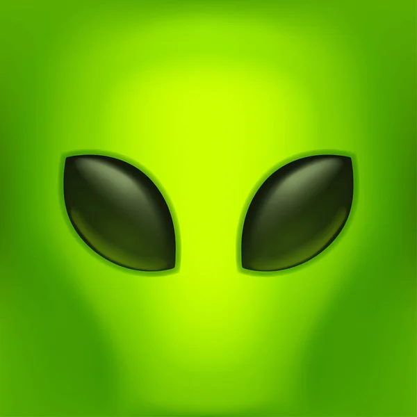 Alien verde en espalda verde — Vector de stock