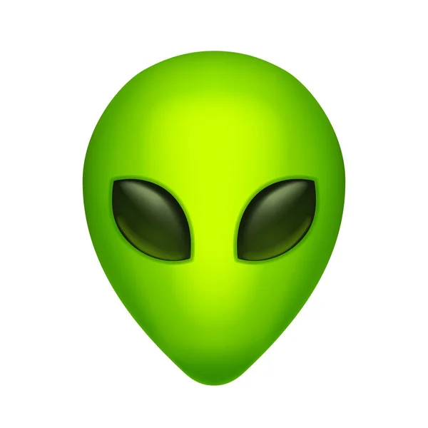 Vert alien vue de face — Image vectorielle