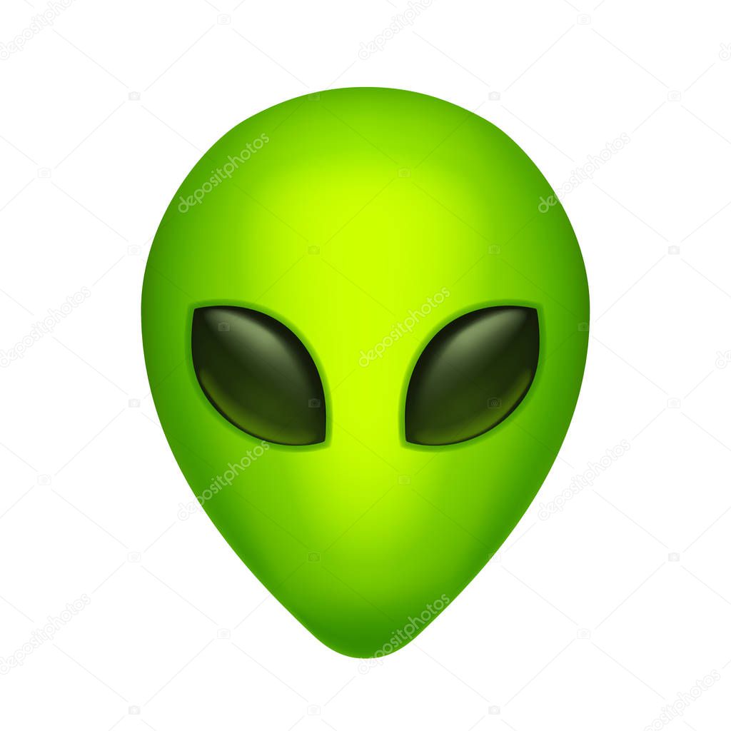 green alien front view