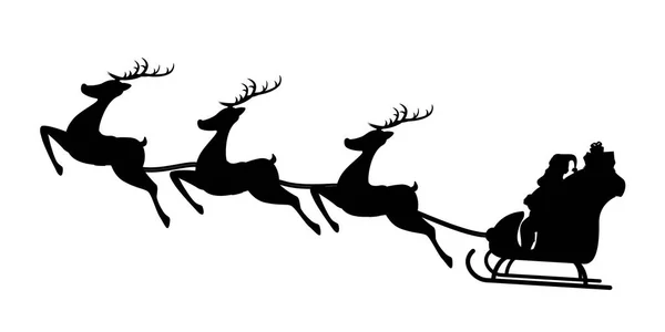 Santa sled silhouette — Stock Vector