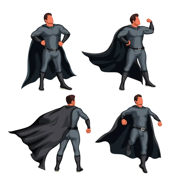 Серый набор супергероев — стоковый вектор