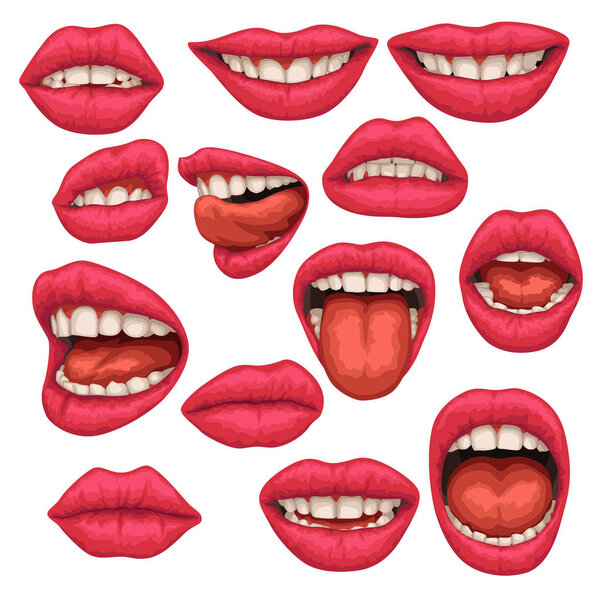 woman mouth set