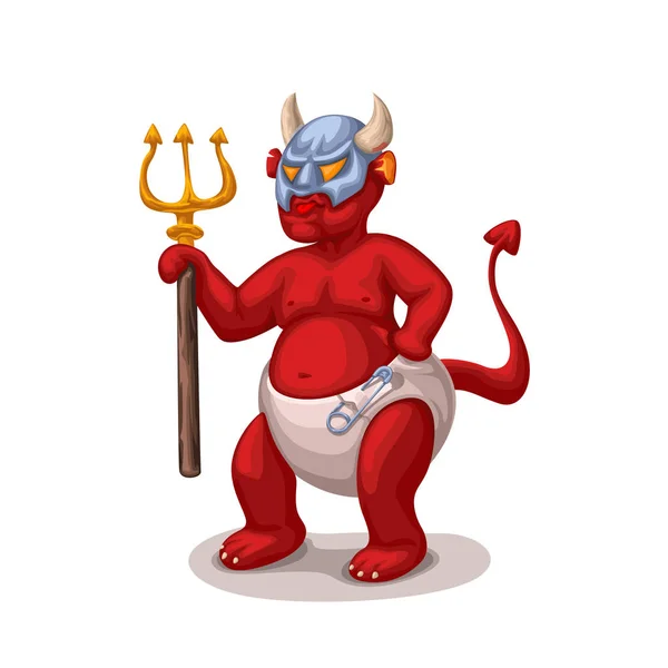 Cartoon devil on white — 图库矢量图片