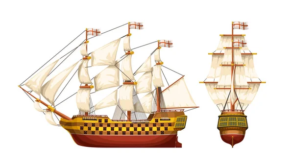 Viejo conjunto de buques de guerra — Archivo Imágenes Vectoriales