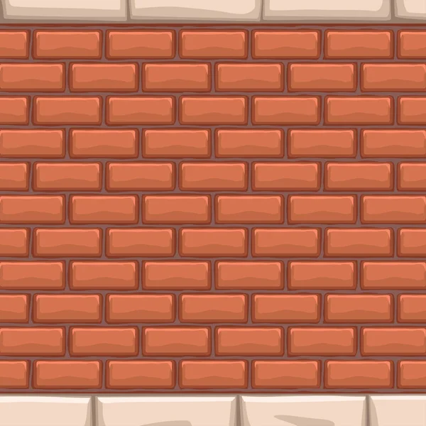 Mur de briques rouges avec pierres blanches — Image vectorielle