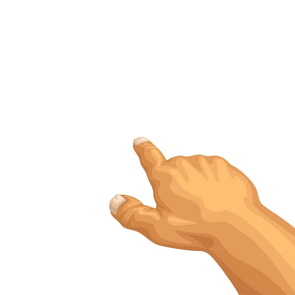 Dessin animé pointant la main masculine — Image vectorielle