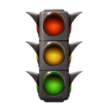 gerçekçi trafik ışığı beyaz izole