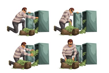 hırsız güvenli set para alıyor