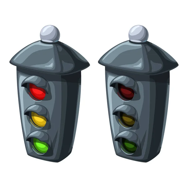 Traffic lights in two conditions — Stock Vector