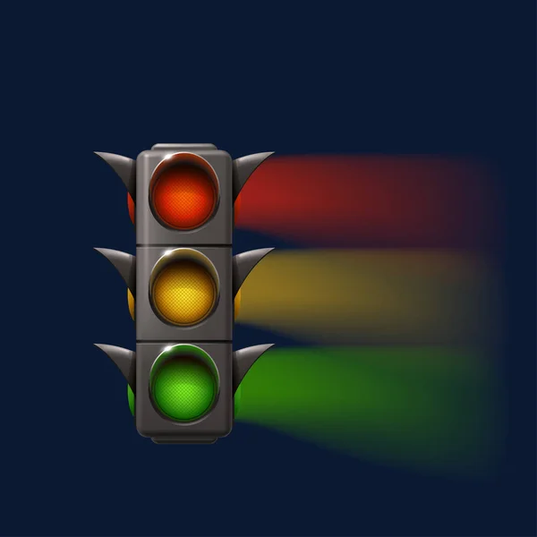 Luce trafic sullo sfondo scuro — Vettoriale Stock