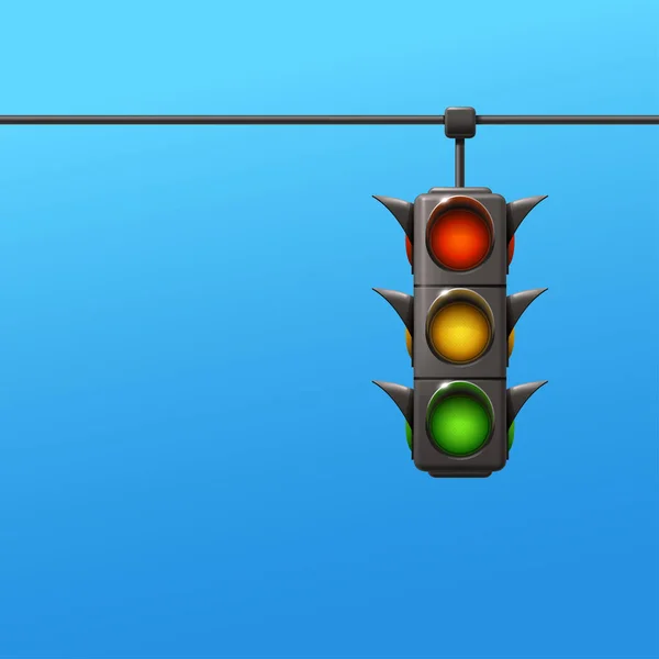 Traffic light on blue background — Stock Vector