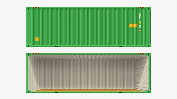 Grüner Container ohne Seitenwand — Stockvektor