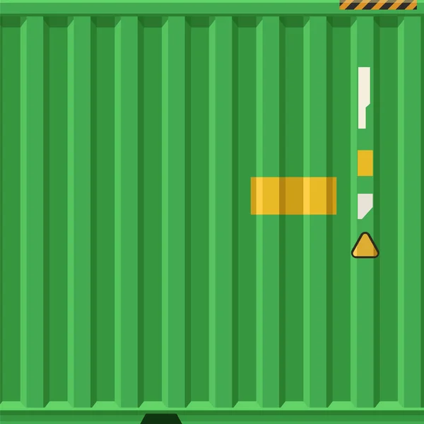 Metal konteyner yeşil yan duvar — Stok Vektör