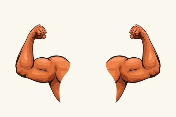 Mains humaines biceps sur blanc — Image vectorielle