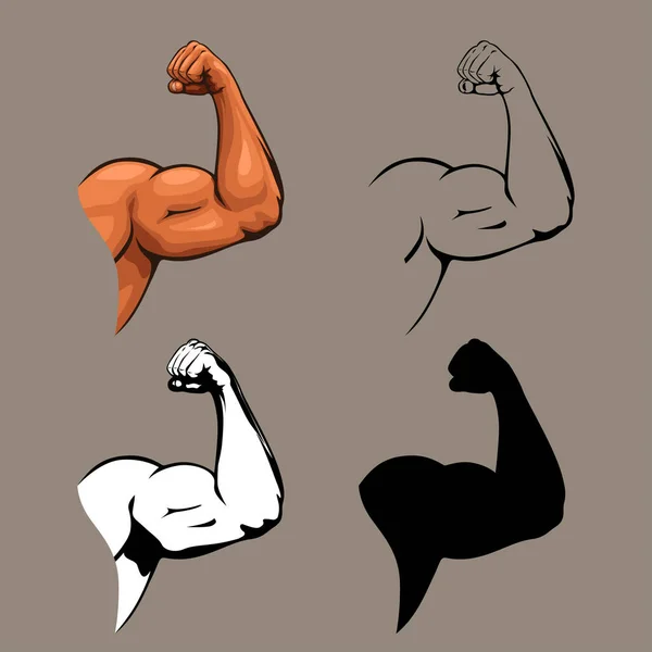 Mains humaines biceps ensemble de conception — Image vectorielle