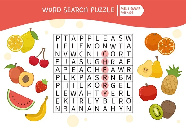 photo Picture Search Game For Kids cartoon fruits kids activity sheet