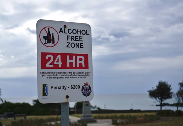 Bonbeach Vic Australia Oct 2018 Horas Penalización Zona Libre Alcohol — Foto de Stock