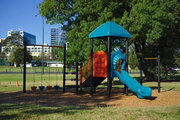 Wyposażenie Placów Zabaw Dzieci Jezioro Albert Park Lake — Zdjęcie stockowe