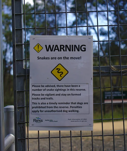 Frankston Vic Australia Nov 2018 Las Serpientes Están Movimiento Señal — Foto de Stock