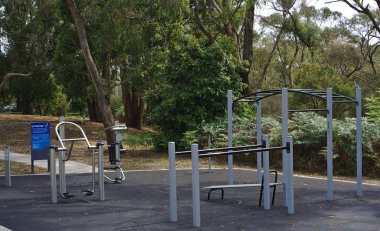 Casey şehir, Vic / Avustralya - 18 Aralık 2018: açık spor salonu ekipman Parkı