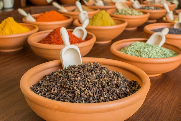 Spices Bowls Table — Stock Photo, Image