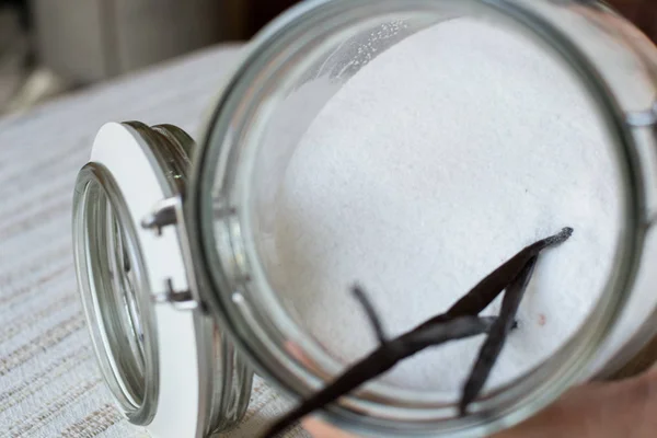 Powdered Sugar Jar Closeup — Stock Photo, Image