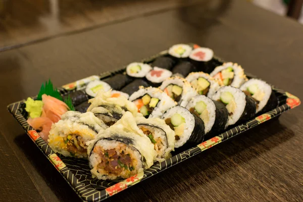 sushi on table in restaurant