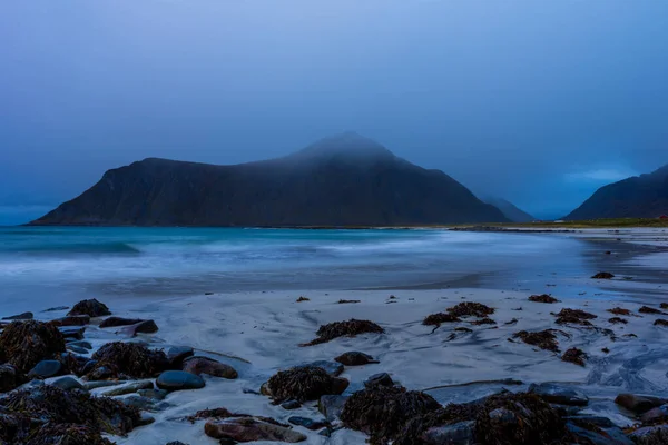 Skagsanden Strand, Lofoten, Norwegen — Stockfoto