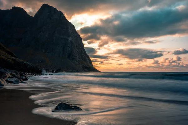 Strand von Kvalvika, Lofoten, Norwegen — Stockfoto