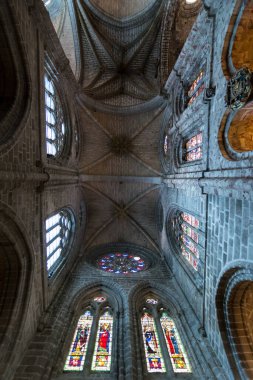 İspanya 'daki Avila Katedrali. İç mimari